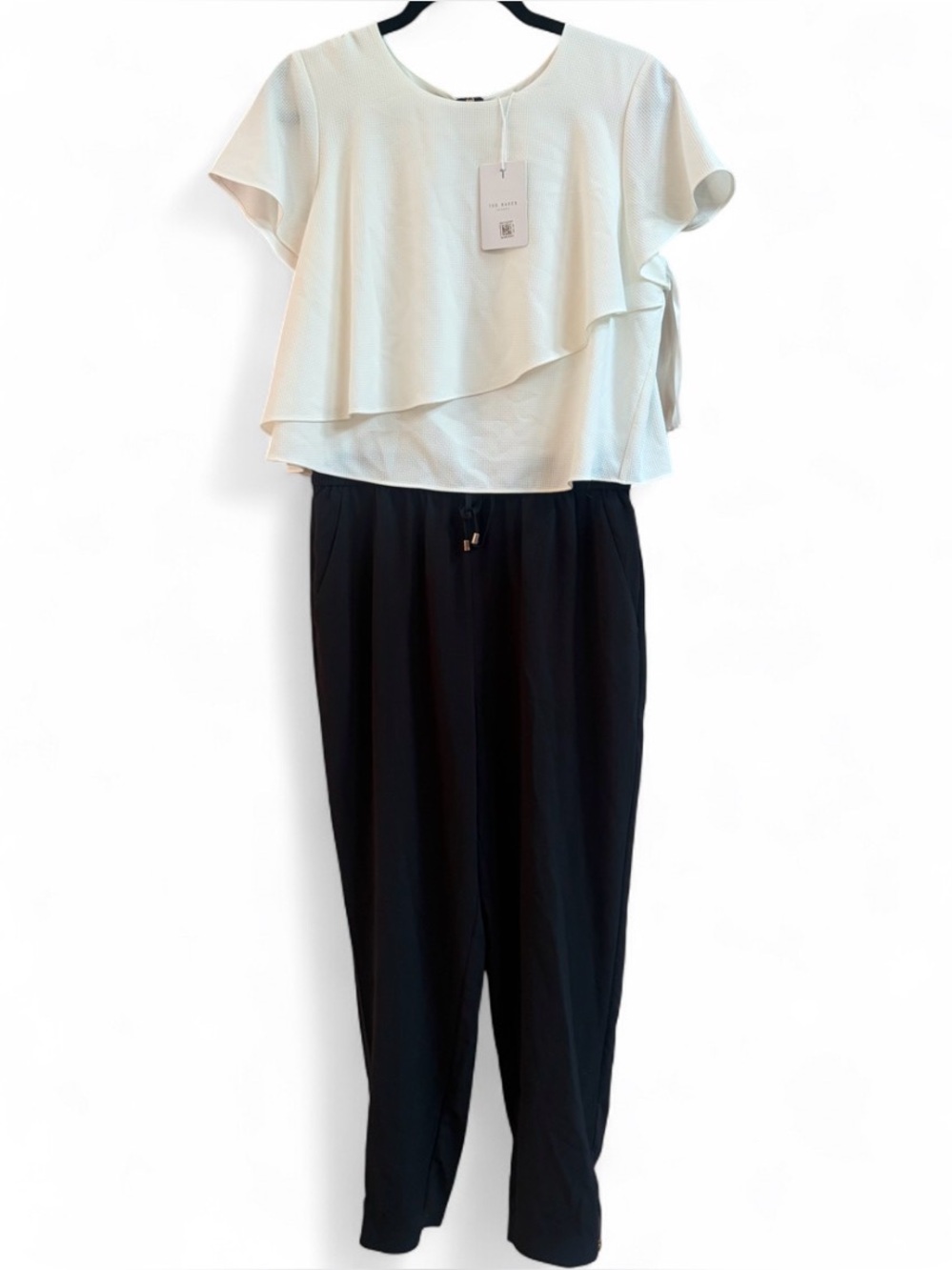 Ted Baker London Contrast Casual Jumpsuit NWT Short Sleeve Minimalist Casual